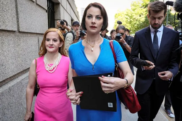 Sarah Ransome and Elizabeth Stein, victims of Jeffery Epstein, arrive for the sentencing of the Ghislaine Maxwell trial in the Manhattan borough of New York City, U.S., June 28, 2022. (Photo by Brendan McDermid/Reuters)