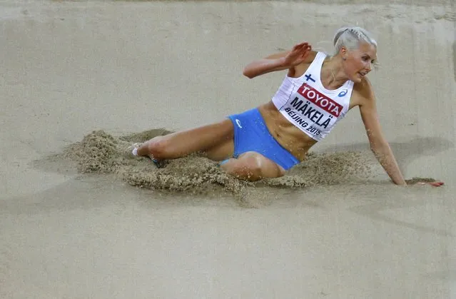 Kristiina Makela of Finland competes in the women's triple jump qualification during the 15th IAAF World Championships at the National Stadium in Beijing, China August 22, 2015. (Photo by Damir Sagolj/Reuters)
