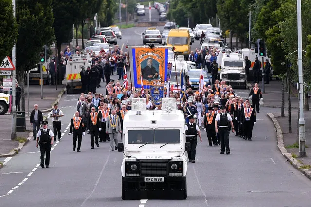 The Twelfth of July  Orange Order March arrives onto the Crumlin Road in Belfast, Northern Ireland, July 12, 2016. (Photo by Clodagh Kilcoyne/Reuters)