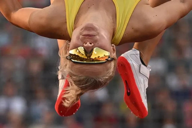 Yuliya Evchenko of Ukraine in action during the women's high jump final at the European Championships Munich 2022, Munich, Germany, 21 August 2022. The championships will feature nine Olympic sports, Athletics, Beach Volleyball, Canoe Sprint, Cycling, Artistic Gymnastics, Rowing, Sport Climbing, Table Tennis and Triathlon. (Photo by Christian Bruna/EPA/EFE)