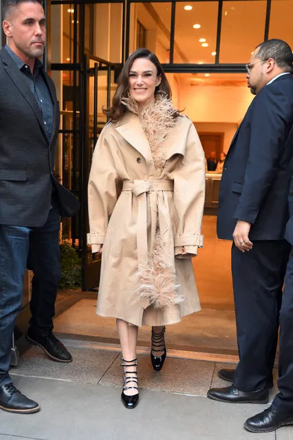 English actress Kiera Knightley is seen leaving her New York City hotel on her way to an event this evening, March 15, 2023. (Photo by Elder Ordonez/Splash News and Pictures)