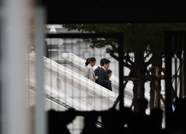 Former Thai Prime Minister Paetongtarn Shinawatra (L) leaves the Supreme Court after a verdict in the case regarding her father Thaksin Shinawatra’s prolonged hospital stay to avoid a prison sentence in Bangkok, Thailand, 09 September 2025. Thailand’s Supreme Court has ordered former Prime Minister Thaksin Shinawatra to return to prison to serve one more year of a past conviction. The court’s Criminal Division for Holders of Political Positions ruled that Thaksin’s six-month stay in a police hospital in 2023, while serving a reduced sentence for abuse of power and conflict of interest, cannot be counted toward his jail term. (Photo by Rungroj Yongrit/EPA)