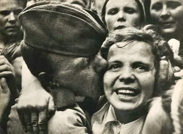 Meet the Winners, 1945. A master of Soviet photography and colleague of leading painter Alexander Rodchenko and pioneering filmmaker Sergei Eisenstein, George Petrusov captured the elation of the crowd at the end of the second world war. Rodchenko said of Petrusov: ‘He’s like a sponge that absorbs everything about photography’. (Photo by George Petrusov/Lumiere Brothers Center for Photography)