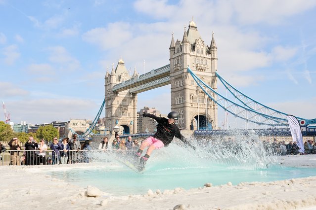 A general view of Icebreaker Skim City London's First Urban Pond Skim on October 11, 2025 in London, England. (Photo by Eamonn M. McCormack/Getty Images for Icebreaker)