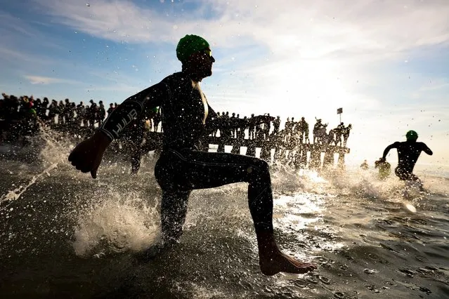 Athletes compete during the swim leg of IRONMAN 70.3 Venice-Jesolo on May 07, 2023 in Jesolo, Italy. (Photo by Jasmin Walter/Getty Images for Ironman)