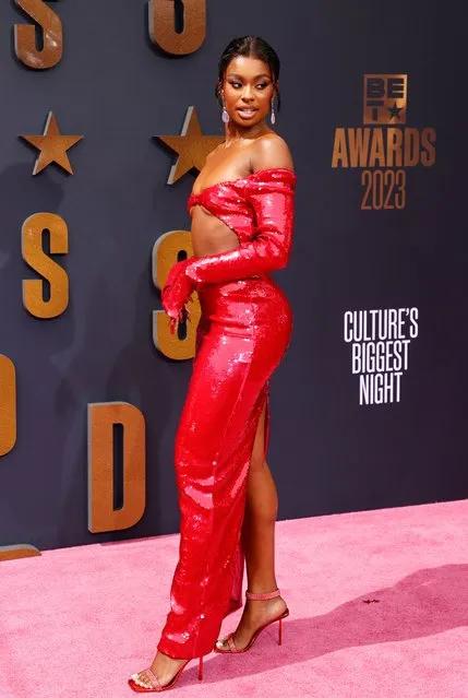 US singer Coco Jones arrives for the 2023 BET awards at the Microsoft theatre in Los Angeles, June 25, 2023. (Photo by Michael Tran/AFP Photo)