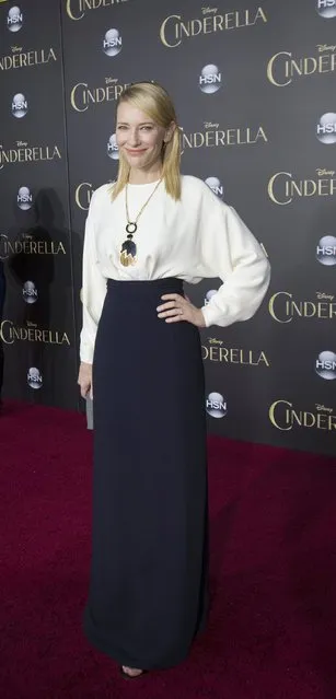 Cast member Cate Blanchett poses at the premiere of "Cinderella" at El Capitan theatre in Hollywood, California March 1, 2015. The movie opens in the U.S. on March 13. REUTERS/Mario Anzuoni  (UNITED STATES - Tags: ENTERTAINMENT)