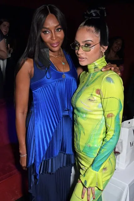 Supermodel Naomi Campbell (L) and American singer Kehlani attend the London Fashion Week “Opening Night” party at The Windmill, Soho, during London Fashion Week September 2021 on September 16, 2021 in London, England. (Photo by David M. Benett/Dave Benett/Getty Images)