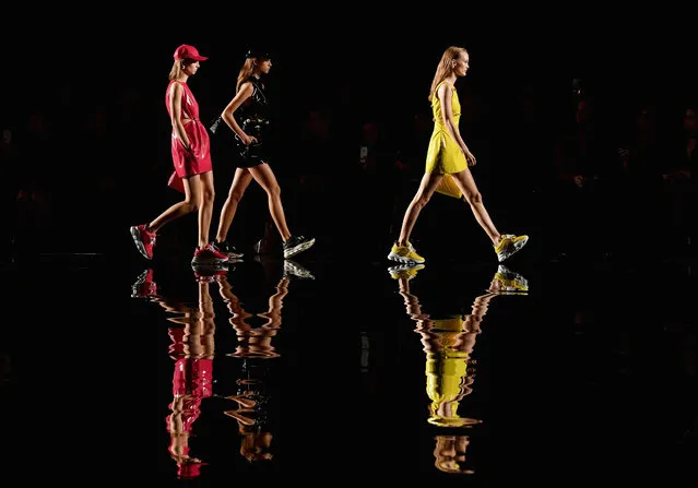 Models walk the runway at the Versace Pre-Fall 2019 Runway Show on December 2, 2018 in New York City. (Photo by Angela Weiss/AFP Photo)