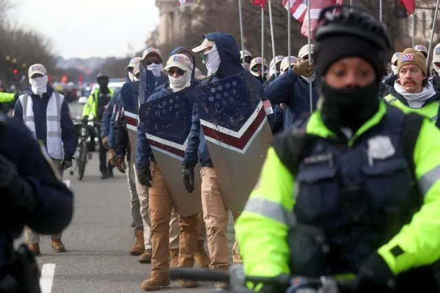 Members of Patriot Front, a white supremacist group, attend the annual “March for Life”, in Washington, U.S., January 21, 2022. (Photo by Leah Millis/Reuters)