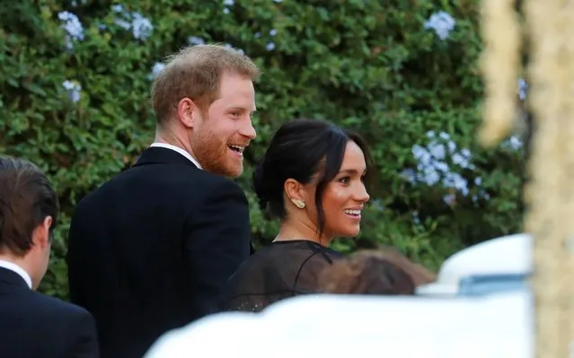 The Duke and Duchess of Sussex, Prince Harry and his wife Meghan arrive to attend the wedding of fashion designer Misha Nonoo at Villa Aurelia in Rome, Italy, September 20, 2019. (Photo by Remo Casilli/Reuters)