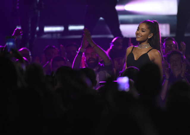 Ariana Grande performs at the Billboard Music Awards at the T-Mobile Arena on Sunday, May 22, 2016, in Las Vegas. (Photo by Chris Pizzello/Invision/AP Photo)