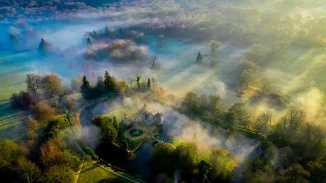 “Morning Shadows”. Chris Brown’s shortlisted photograph of Scotney castle, Kent, England. (Photo by Chris Brown/2019 Weather Photographer of the Year/RMetS)