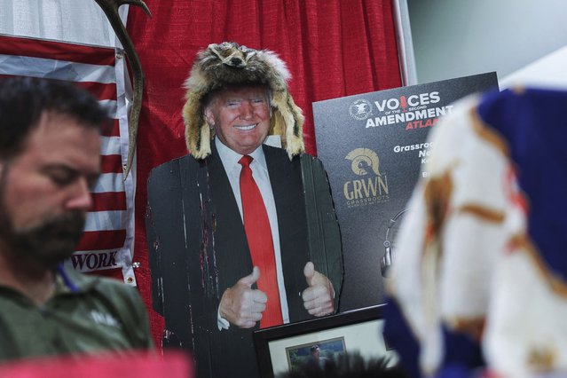 A cardboard cut-out of Trump at the NRA annual meeting in Atlanta, Georgia, U.S. April 27, 2025. (Photo by Jeenah Moon/Reuters)