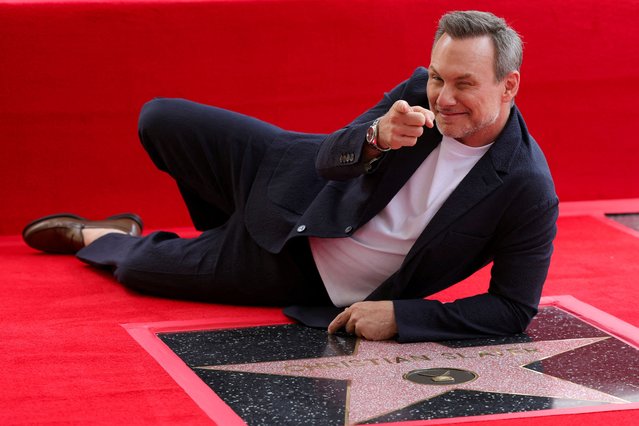 Actor Christian Slater poses during his star unveiling ceremony on the Hollywood Walk of Fame in Los Angeles, California, U.S., June 9, 2025. (Photo by Mario Anzuoni/Reuters)