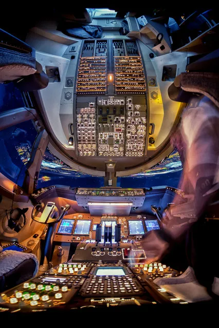 An amazing view of the cockpit as its lighted. (Photo by Christiaan van Heijst/Daan Krans/Caters News Agency)