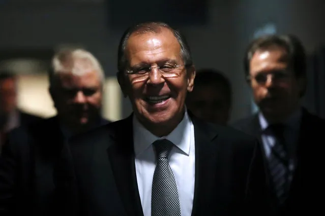 Russian Foreign Minister Sergey Lavrov arrives for a media conference during the 71st Session of the United Nations General Assembly in Manhattan, New York, U.S., September 23, 2016. (Photo by Andrew Kelly/Reuters)