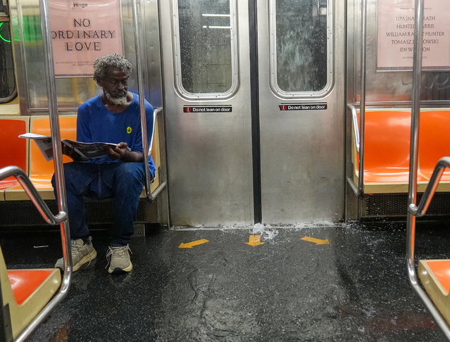Torrential rain caused flooding in several New York City subway stations, particularly affecting parts of the 6 line in New York City, United States, on July 31, 2025. (Photo by Selcuk Acar /Anadolu via Getty Images)