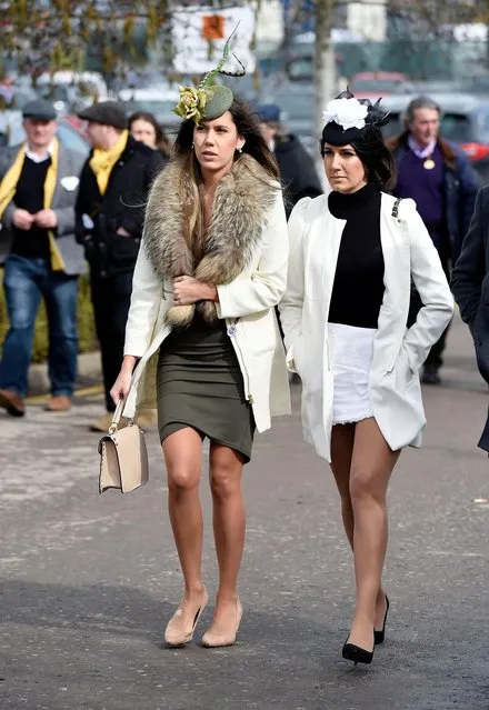 Racegoers during Gold Cup Day of the 2018 Cheltenham Festival at Cheltenham Racecourse in Cheltenham, England on March 16, 2018. (Photo by BackGrid)