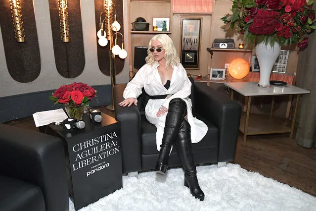 Christina Aguilera hosts an intimate listening party for her biggest fans on Pandora to preview her upcoming album, LIBERATION, at The Peppermint Club on May 31, 2018 in Los Angeles, California. (Photo by Neilson Barnard/Getty Images for Pandora Media, Inc.)