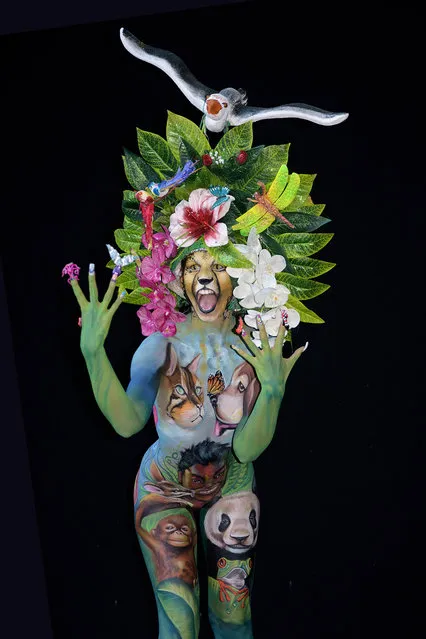 A model poses for a picture at the 21st World Bodypainting Festival 2018 on July 14, 2018 in Klagenfurt, Austria. (Photo by Didier Messens/Getty Images)