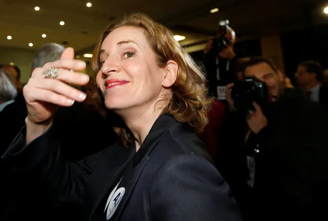 Former candidate Nathalie Kosciusko-Morizet reacts as French politician Alain Juppe, current mayor of Bordeaux and member of the conservative Les Republicains political party campaigns in the second round for the French center-right presidential primary election in Toulouse, France, November 22, 2016. (Photo by Regis Duvignau/Reuters)