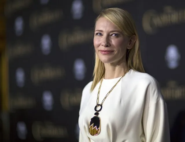 Cast member Cate Blanchett poses at the premiere of "Cinderella" at El Capitan theatre in Hollywood, California March 1, 2015. The movie opens in the U.S. on March 13. REUTERS/Mario Anzuoni  (UNITED STATES - Tags: ENTERTAINMENT)
