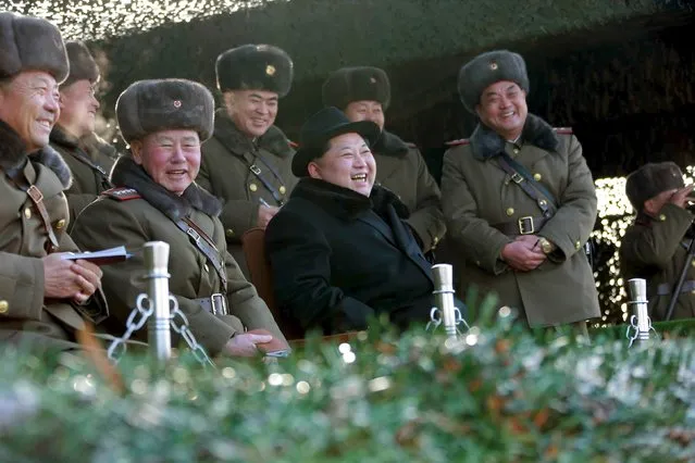North Korean leader Kim Jong Un guides Korean People's Army (KPA) military drills, in this undated photo released by North Korea's Korean Central News Agency (KCNA) in Pyongyang on February 21, 2016. (Photo by Reuters/KCNA)