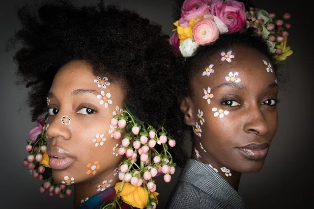 Models backstage ahead of the Tata Naka show during the London Fashion Week February 2017 collections at the ICA on February 21, 2017 in London, England. (Photo by Tim P. Whitby/Getty Images)