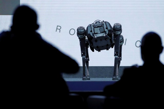 A Verizon's robot is seen during the Mobile World Congress (MWC) in Barcelona, Spain, June 28, 2021. (Photo by Albert Gea/Reuters)