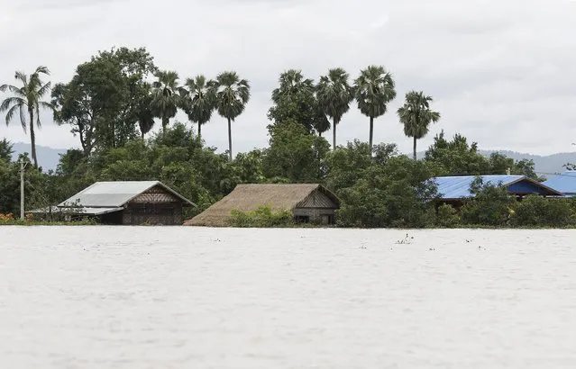 A flooded village seen in Kawlin township, Sagaing division, Myanmar, July 21, 2015. (Photo by Soe Zeya Tun/Reuters)