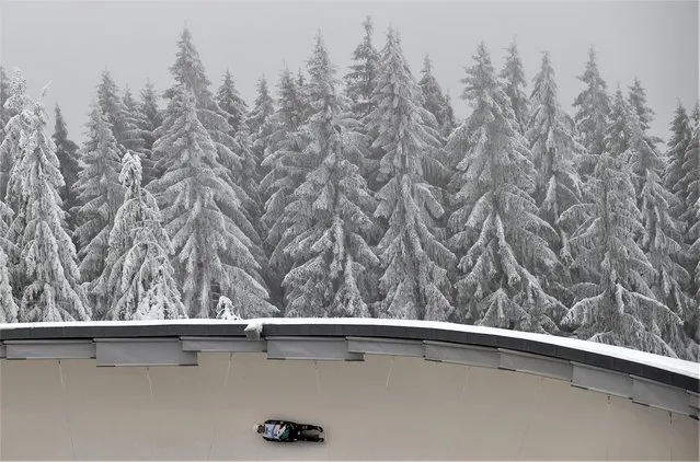 Leon Felderer of Italy competes during the Men's preliminary runs ahead of the FIL Luge World Championships on January 26, 2023 in Oberhof, Germany. (Photo by Martin Rose/Getty Images)