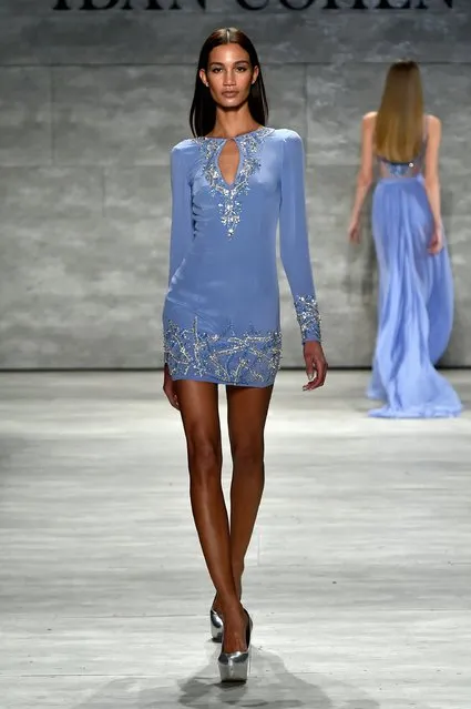 A model walks the runway at the Idan Cohen fashion show during Mercedes-Benz Fashion Week Fall 2015 at The Pavilion at Lincoln Center on February 14, 2015 in New York City. (Photo by Slaven Vlasic/Getty Images for Mercedes-Benz Fashion Week)