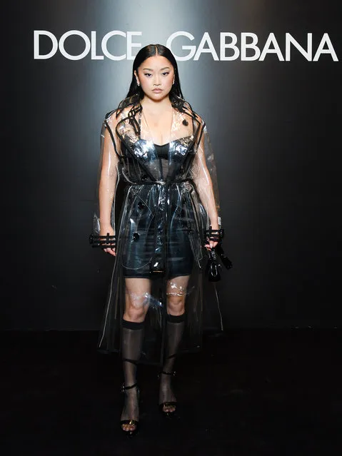 American actress and YouTuber Lana Therese Condor attends the Dolce&Gabbana fashion show during the Milan Fashion Week Womenswear Spring/Summer 2024 on September 23, 2023 in Milan, Italy. (Photo by Dolce & Gabbana/Getty Images)