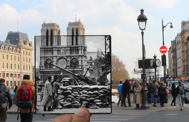 Notre Dame Cathedral in the 1940s. (Photo by Julien Knez/Caters News)