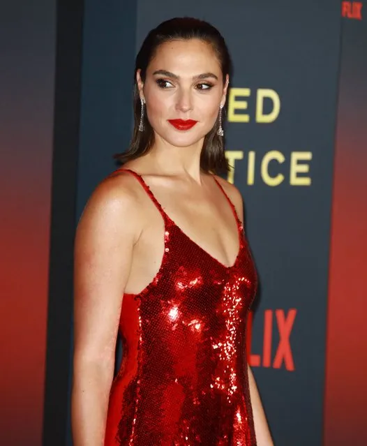 Gal Gadot attends the World Premiere of Netflix's “Red Notice“ at L.A. LIVE on November 03, 2021 in Los Angeles, California. (Photo by The Mega Agency)