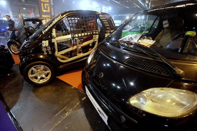 Tuned Smart cars are displayed at the “Auto Exotica 2016” car show in Riga, Latvia, April 15, 2016. (Photo by Ints Kalnins/Reuters)