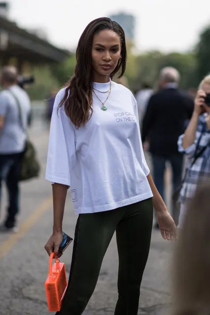 Joan Smalls seen during Milan Fashion Week Spring/Summer 2019 on September 22, 2018 in Milan, Italy. (Photo by Timur Emek/Getty Images)
