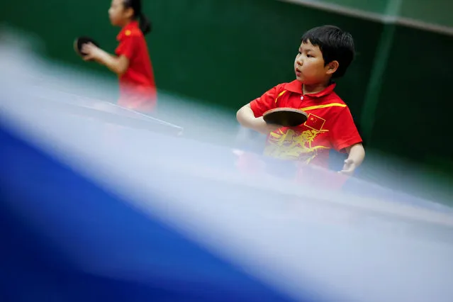Students practice table tennis at the Shichahai sports school in Beijing, China, May 17, 2016. (Photo by Damir Sagolj/Reuters)