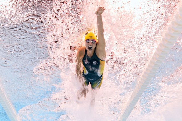 Alexa Leary of Team Australia competes, and sets a world record time during the Para Swimming Women's 100m Freestyle S9 Heats on day seven of the Paris 2024 Summer Paralympic Games at Paris La Defense Arena on September 04, 2024 in Nanterre, France. (Photo by Adam Pretty/Getty Images)