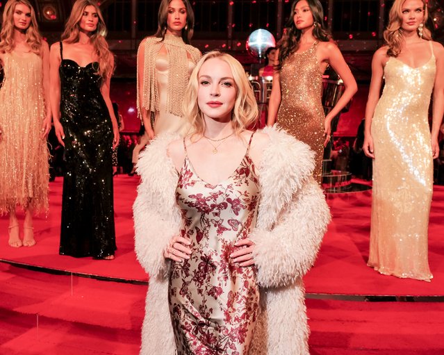 Lindsay Lohan at NYFW Presentation in The New York Public Library, NYC, on September 10, 2025. (Photo by Madison McGaw/BFA.com/Rex Features/Shutterstock)