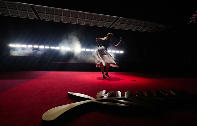 French singer-songwriter and musician Zaho de Sagazan performs on stage during the opening ceremony and the screening of the film “Le deuxieme acte” (The Second Act) Out of competition at the 77th Cannes Film Festival in Cannes, France, on May 14, 2024. (Photo by Yara Nardi/Reuters)