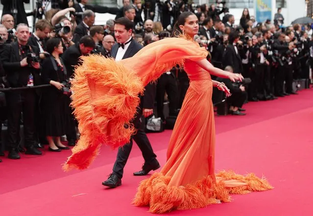 Portuguese model Sara Sampaio arrives for the screening of the film “Kaibutsu” (Monster) during the 76th edition of the Cannes Film Festival in Cannes, southern France, on May 17, 2023. (Photo by Gonzalo Fuentes/Reuters)