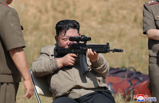 This photo taken on September 11, 2024 and released from North Korea's official Korean Central News Agency (KCNA) via KNS on September 13, 2024 shows North Korean leader Kim Jong Un inspecting the training base of the special operation armed force of the Korean People's Army (KPA) at an undisclosed location in North Korea. (Photo by KCNA via KNS/AFP Photo)