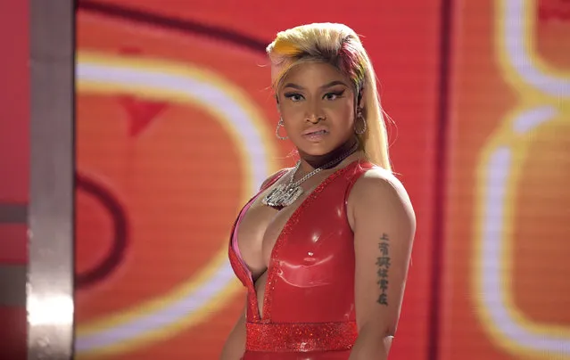 Nicki Minaj performs at the BET Awards at the Microsoft Theater on Sunday, June 24, 2018, in Los Angeles. (Photo by Richard Shotwell/Invision/AP Photo)