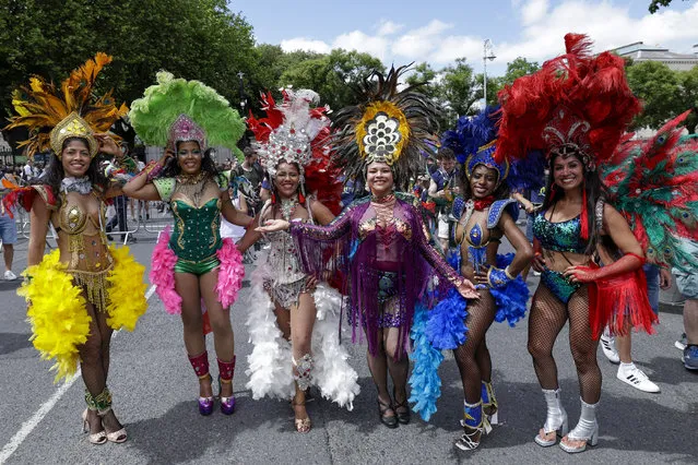 Samba dancers at Dublin Pride 2023 on June 25, 2023. (Photo by Conor Ó Mearáin/Collins Photo Agency)