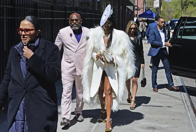 British model Naomi Campbell attends the André Leon Talley Celebration of Life at The Abyssinian Baptist Church on April 29, 2022 in New York City. (Photo by Matthew McDermott)