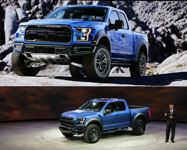 Ford President of the Americas Joe Hinrichs speaks next to a Raptor pickup truck at the North American International Auto Show in Detroit, Michigan, in this file photo taken January 12, 2015. The U.S. auto industry powered ahead in August, topping sales estimates and shrugging off gyrating stock markets as consumers continued to show their penchant for pickup trucks and SUVs. (Photo by Mark Blinch/Reuters)