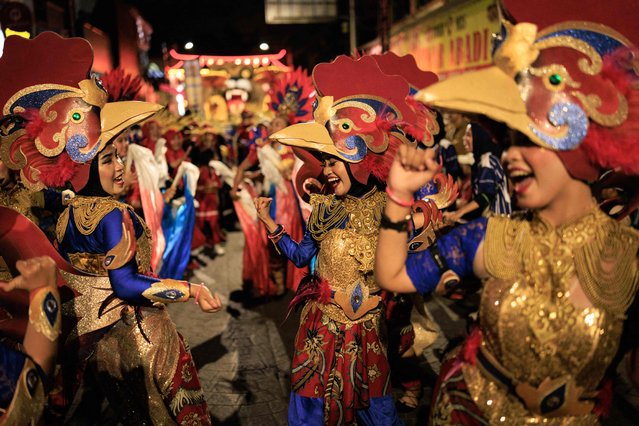 Participants perform during the Cap Go Meh festival, marking the 15th and final day of the Lunar New Year celebrations, which symbolizes the end of the festive period with prayers, family gatherings, and cultural performances, particularly among Indonesia's Chinese communities, in Bogor, West Java, on February 12, 2025. (Photo by Yasuyoshi Chiba/AFP Photo)