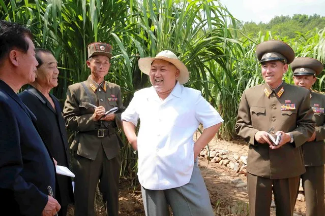 North Korean leader Kim Jong Un gives field guidance to Farm No. 1116 under the Korean People's Army (KPA) Unit 810 in this undated photo released by North Korea's Korean Central News Agency (KCNA) in Pyongyang August 13, 2015. (Photo by Reuters/KCNA)